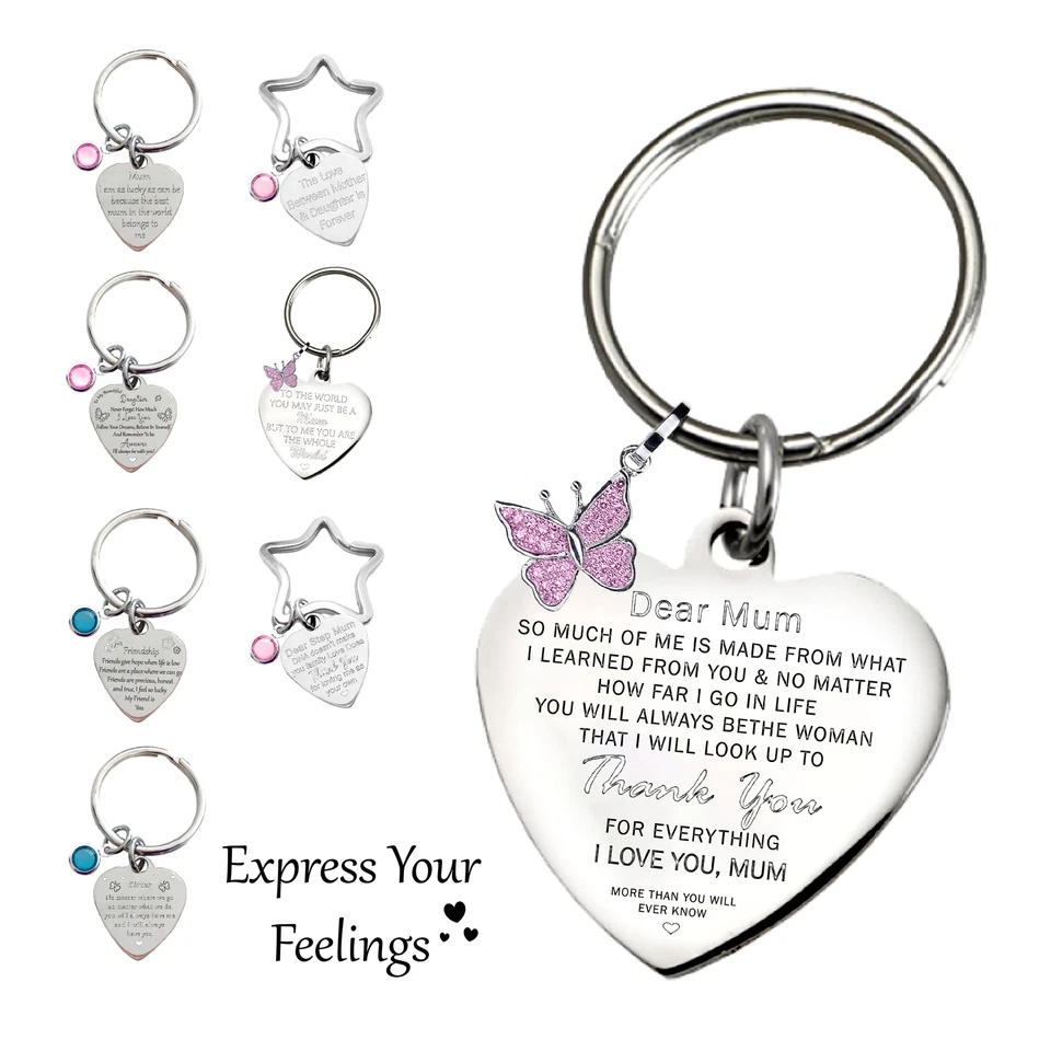 Keyring Heart Birthday Christmas Gift For Nan Mom Aunties Daughter Nanny Sister