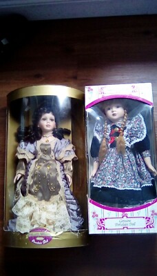 (2)Vintage Collectible Memories Genuine Porcelain Doll /Timeless Treasures Doll 