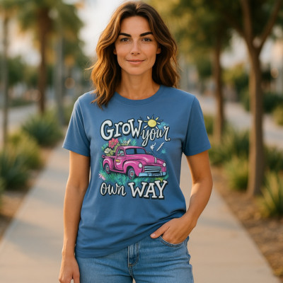 Bucees T-Shirt Womens Sz L Grow Your Own Way Short Sleeve Truck Southern