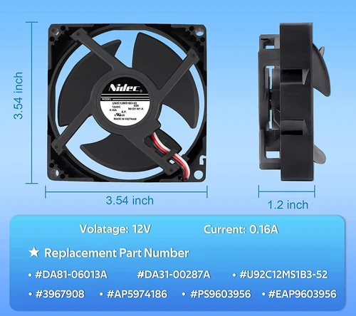 DA81-06013A Refrigerator Evaporator Fan Motor for Samsung DA31-00287A - Picture 3 of 16