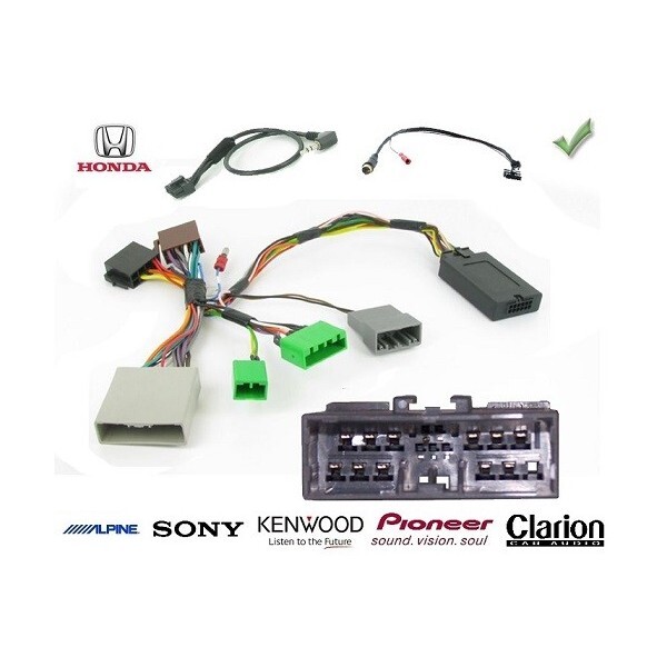 Commande au volant pour Honda Jazz 2002 récupérant les fonctions audio d'origine Kenwood