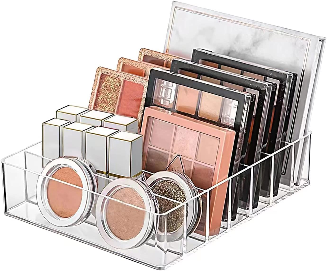 Makeup Organizer for Eyeshadow Palette and Lipstick Organizer, 7 Section Divided