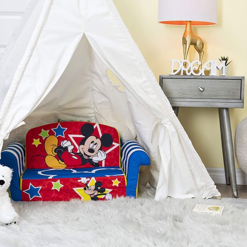 Marshmallow Furniture Kids 2-in-1 Flip Open Foam Compress Sofa Bed, Mickey Mouse - Picture 4 of 12