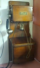 TELEFONO  ANTICO  in legno 1933 mod. 1910 doppio ascolto
