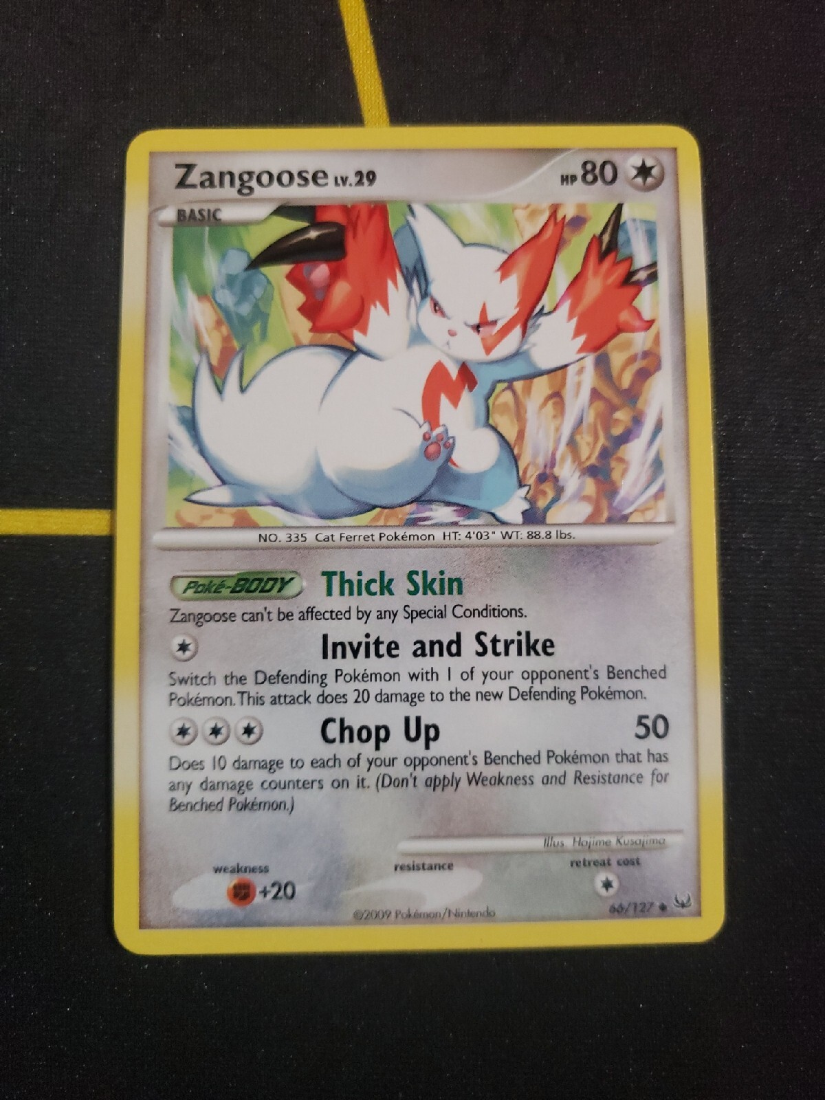 Pokemon Zangoose 66/127 Uncommon Platinum Base Set 2009