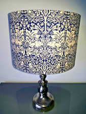 William Morris Lampshade Handmade In Brer Brother Rabbit Indigo Blue Fabric