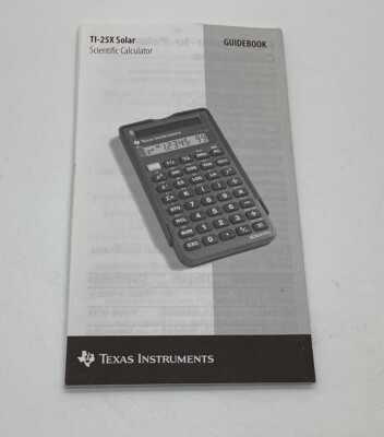 Texas Instruments 25X Solar Scientific Calculator Guidebook Only