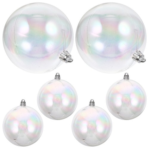 6 Pcs Baum Weihnachtsblase Bunte Kugel Transparente Dekoration Anhänger - Bild 2 von 18