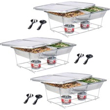 Chafing Dish Buffet Set - 30-Piece Includes 6-Hour Fuel for Elegant Gatherings