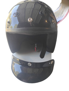 Fuel Open Face Motorcycle Helmet Gloss Black Adult Medium (DOT Approved)
