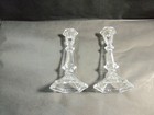Candlestick Holders Crystal Cut Glass, Excellent Condition 8 Inches Tall — photo 2