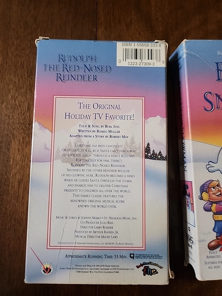 Christmas VHS Lot Frosty the Snowman, Frosty Returns, Rudolph the Red‑Nosed Rein Foto 3 de 4