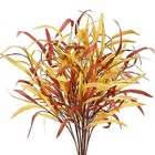 6Pcs Fall Leaves Stem Artificial Fall Greenery Stem Autumn Faux Plants Red