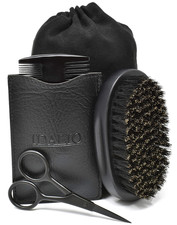Beard Brush and Comb Set for Men Grooming with Natural Boar Bristle Beard Brus