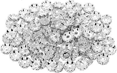 100 Pcs 12Mm Rhinestone Spacer Beads for Jewelry Making for Pens Rondelle Spaced