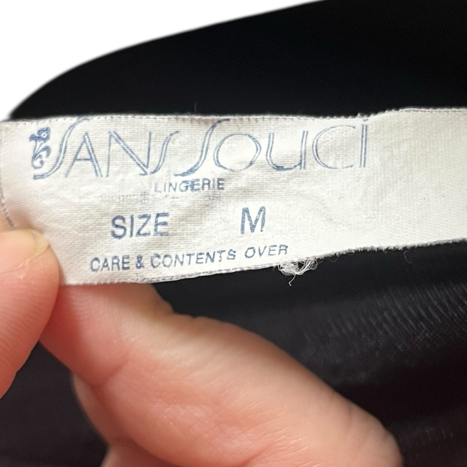 Vintage Sans Souci Black Nylon Robe Womens Size Medium M