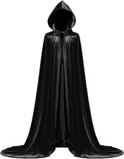 Velvet Hooded Cloak Unisex Cape with Hood Halloween Party Cosplay Costume Witch