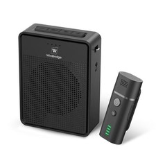 Wireless Voice Amplifier with Bluetooth Lavalier Microphone, Professional Black