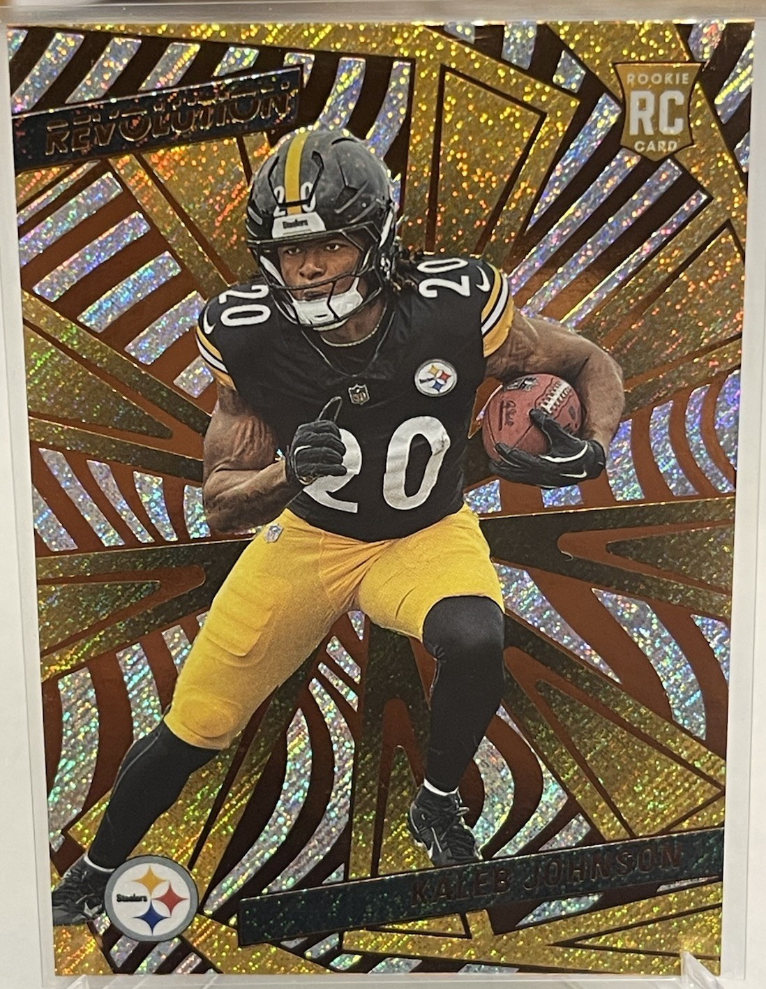 2025 Panini Revolution Kaleb Johnson Rookie #223 Pittsburgh Steelers Packers RC