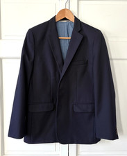 Nordstrom Boy 18 Navy Blue Blazer Sport Coat Wool Blend Suit Jacket Wedding Xmas