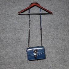 DKNY Elissa Small Shoulder Bag Blue Accents Posh Designer Chain Purse Wedding