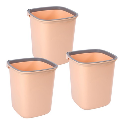 #ad 3Pcs Uncovered Trash Cans10LPressure Ring Design Plastic Garbage BinSuitab... $30.78