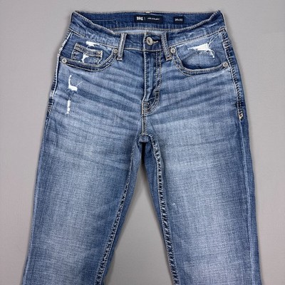 BKE Buckle Jeans Mens 28x32 Blue Jake Denim Pant Faded Distress Thrashed Stretch