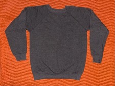Vintage 80s 90s Tultex Gray Blank Raglan Sweatshirt