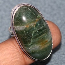 925 Silver Plated Green Aventurine Ring US 7.5 Valentine Gift Jewelry Trendy GW
