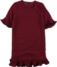 Alfani Womens Pleated Flounce Dress, darkpink, 10