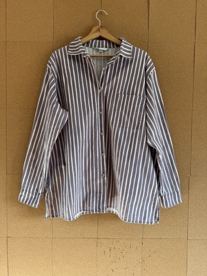 Marimekko Shirt XXL Lavender Purple Striped Finland Kioski Jokapoika Cotton 