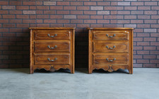 Night Tables ~ Country French Three Drawer Nightstands by Ethan Allen ~ A Pair