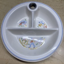 Vintage Bartsch Baby Warming Food Dish Little Boy Blue Horn  Sheep Insert Only