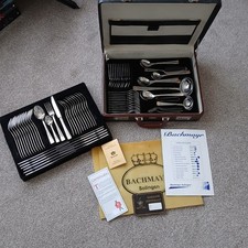 Athena Bergmann Solingen Vintage 72 piece Cutlery Set 23/24 Ct Gold Plate VTG