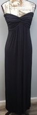 Pookie & Sebastian Strapless Maxi Dress Womens S Black Ruched Off the Shoulder