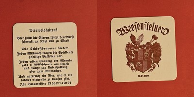 Weesenstein Bierweisheiten Brauerei Bierdeckel Bier