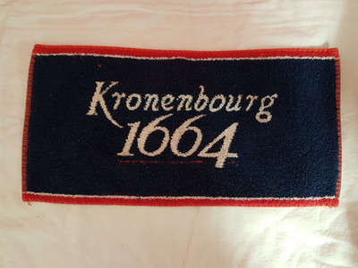 Bar Towel Vintage. Kronenbourg 1664.  17.5 X 8.5''