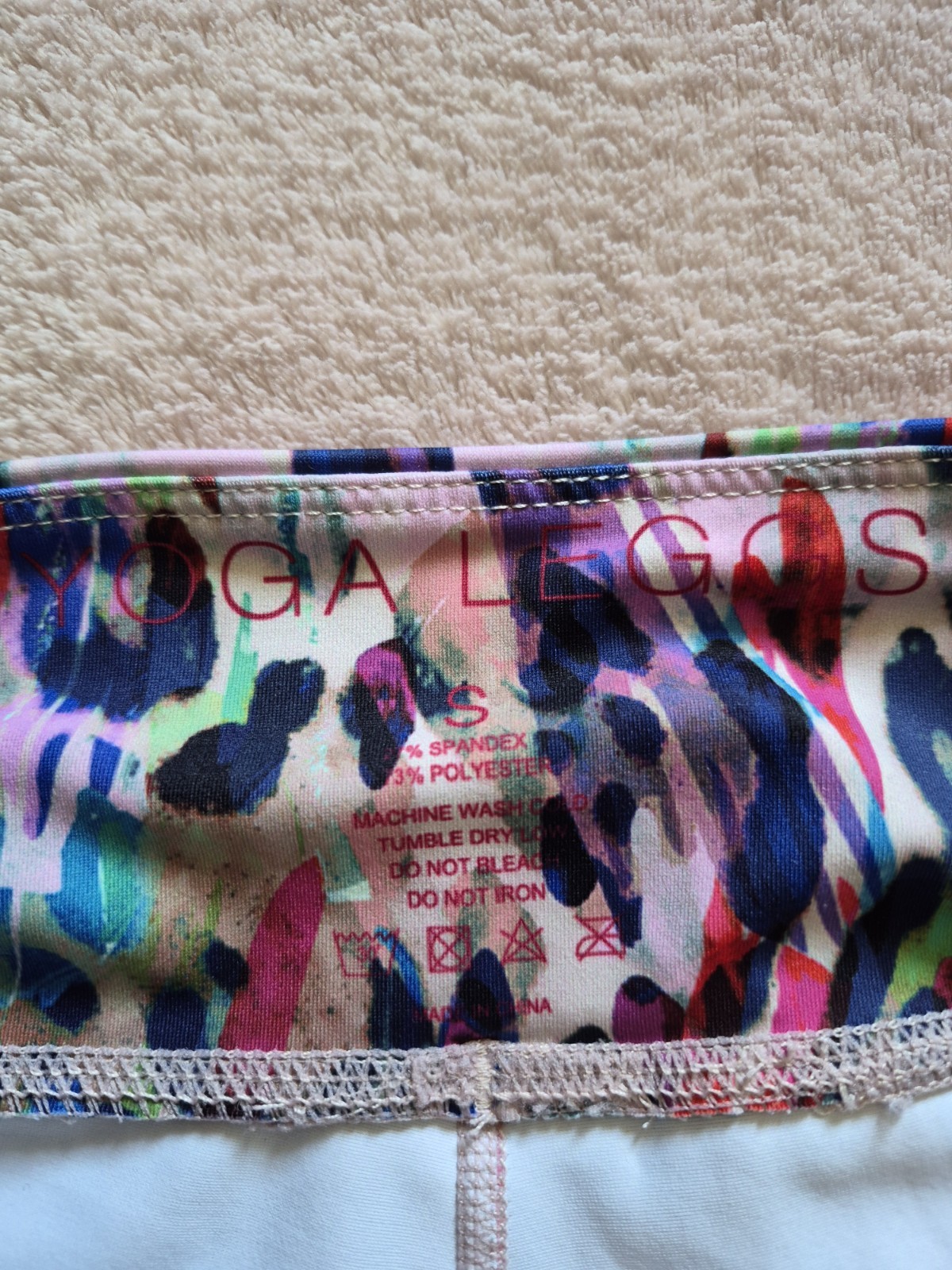 Yoga Leggings Women’s Small Multicolour Abstract Print Gym Fitness Pants image 2