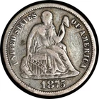 1875 Seated Liberty Dime VF/XF