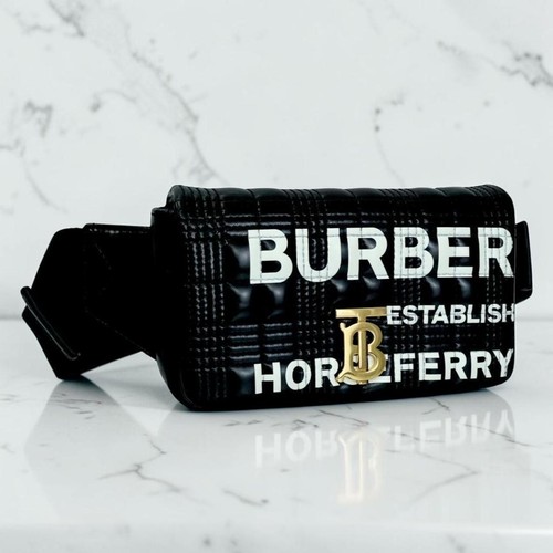 Burberry Horse Ferry Body Bag TB Logo Black Japan Rare 0611687