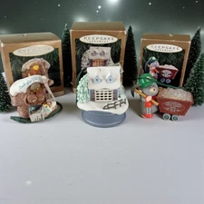 Lot of 3 HALLMARK 1994 MAGIC Christmas Ornaments Rock Candy Miner, House, Baby