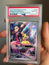2025 POKEMON SVP PROMO MARNIE RIVAL BATTLE #206 MARNIE'S MORPEKO PSA 10
