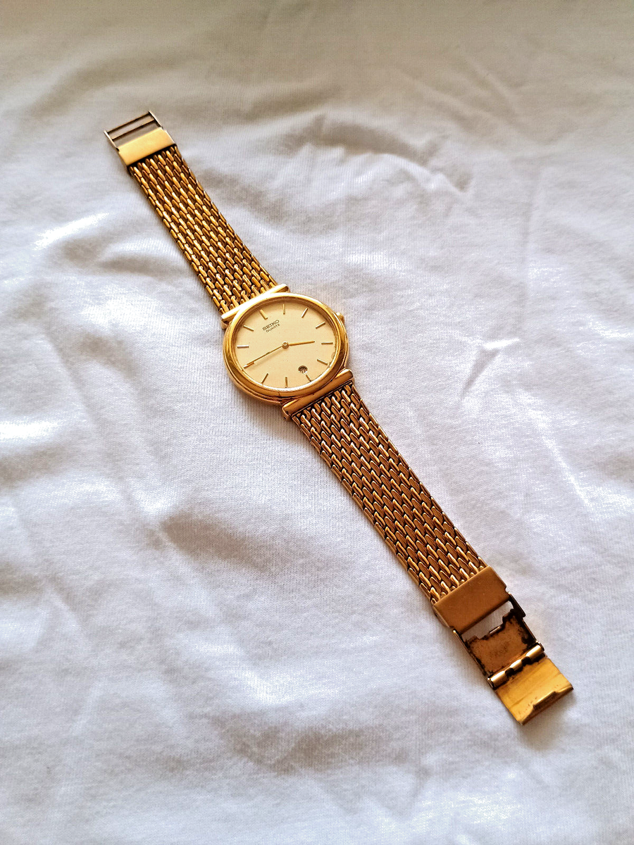 SEIKO 5Y39-7120 Vintage 1980's Quartz Gold Tone Watch -Parts