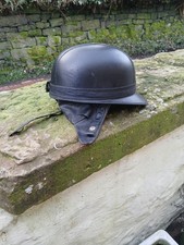 Vintage Corker Leather Black Helmet. Collector,s Item.