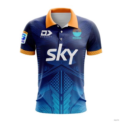 Personalized  Super Rugby Moana Pasifika 2025 Home Polo Shirt Sky For Men's