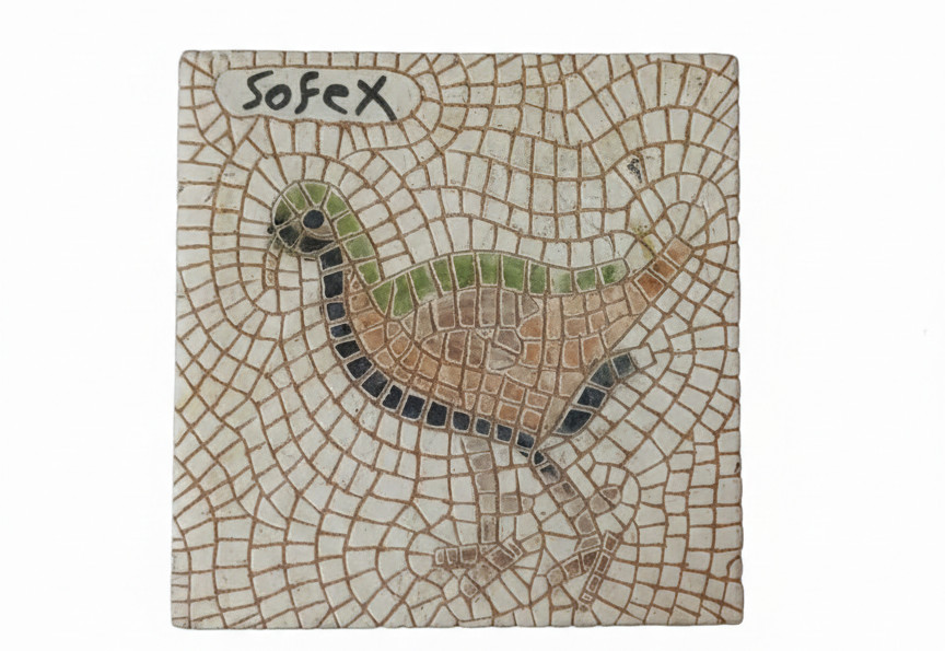 SOFEX Jordan Mosaic Bird Tile Coaster - Madaba Style Ceramic Souvenir Art Gift