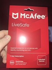 McAfee LiveSafe 2025, 1 rok, nieotwarty. Bezpieczny VPN, ochrona sieci, antywirus.