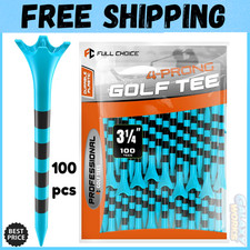Full Choice100 Pack 3-1/4" Plastic Golf Tees, Enhanced Durability  Stability..