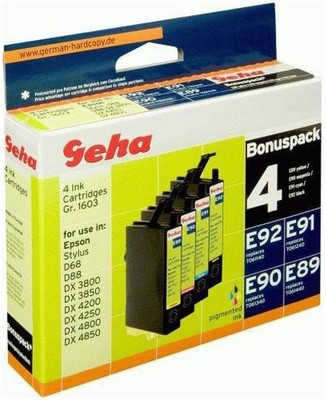 4 Geha Tintenpatronen im Multipack für Epson ersetzt Nr. T0615 farbig + schwarz