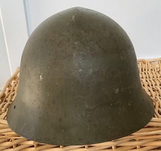 Original Yugoslav M59/85 Military Steel Helmet w/ Leather Liner & Insignia